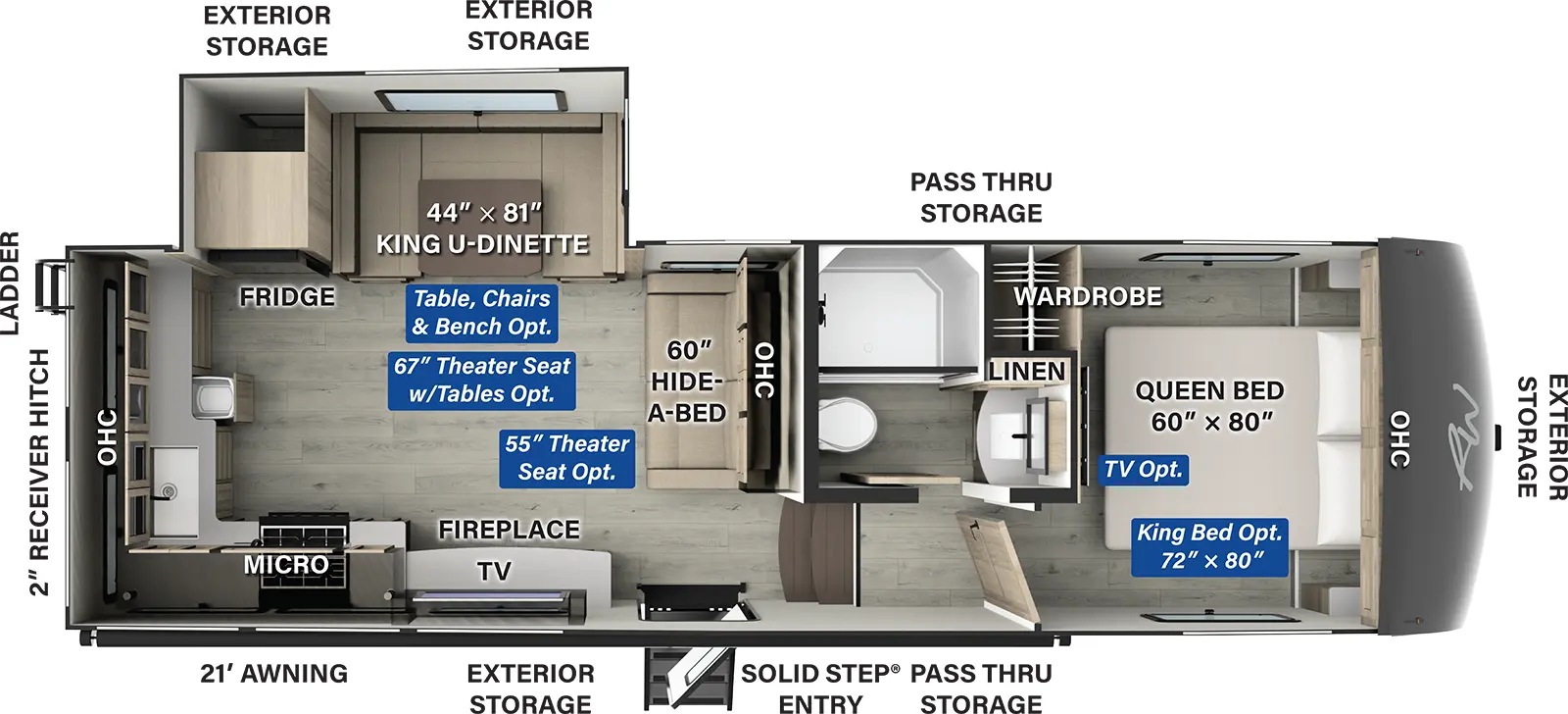 Rockwood Signature Fifth Wheels R301RKS Floorplan